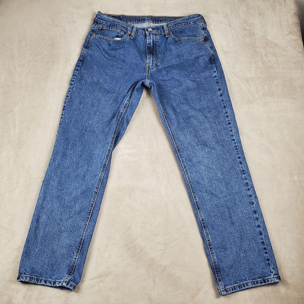 Levis 541 Jeans Mens 35x32 Blue Medium Wash Athletic Taper Stretch Denim Pants
